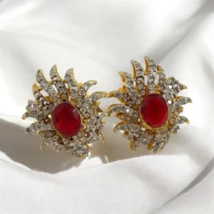 ZIRCON RED EAR STUDS