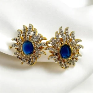 ZIRCONIAN BLUE EAR STUDS