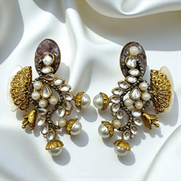 kundan lavender earrings 2