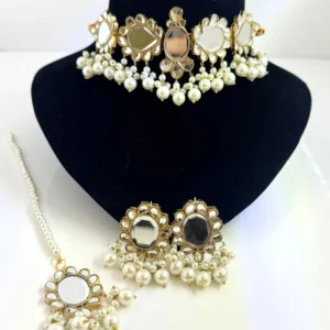 kundan white set
