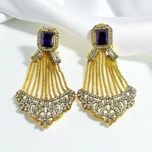 purple stone earrings..