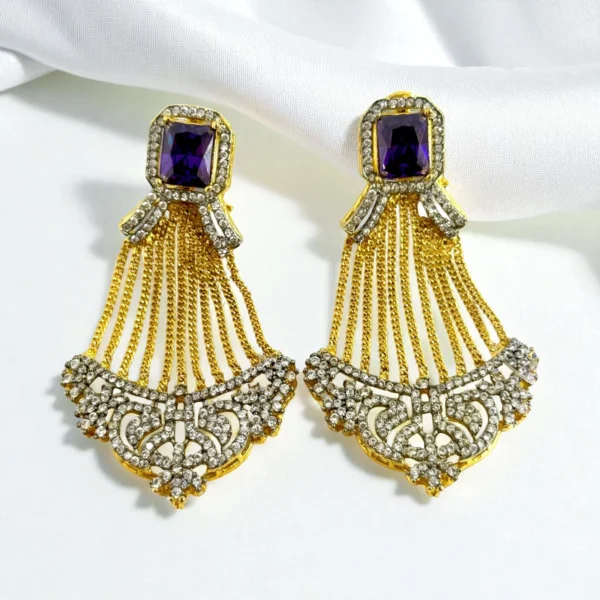 purple stone earrings..