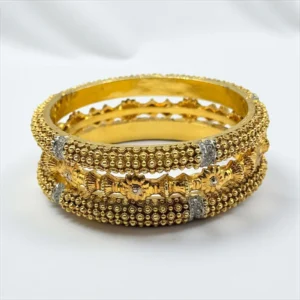 21K GOLD FLORAL BANGLES