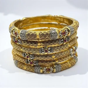 21K GOLD PLATED MAROON BANGLES