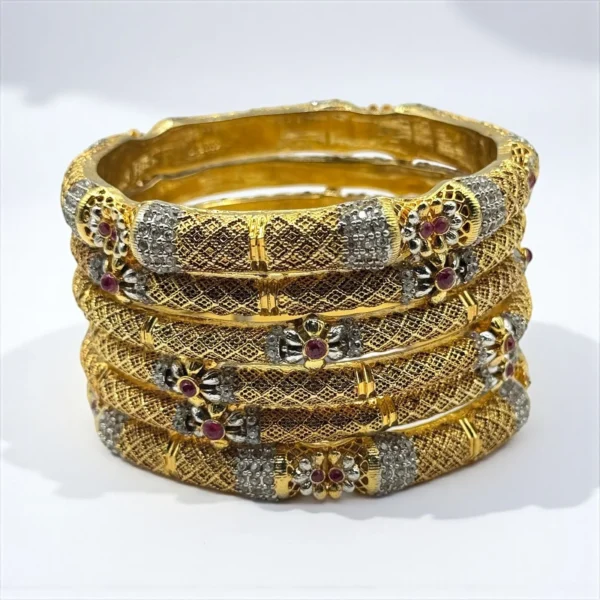 21K GOLD PLATED MAROON BANGLES