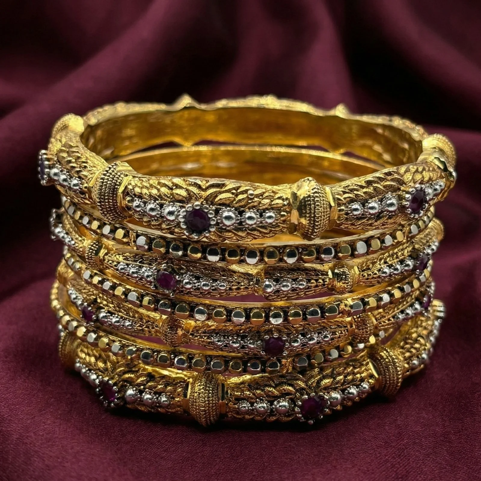 21K GOLD PLATED PINK BANGLES