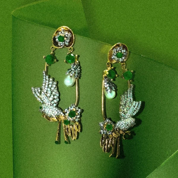 EMERALD DESIGNER EARRINGS 2
