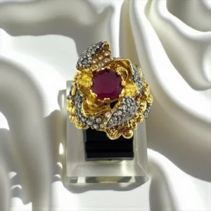 FLORAL MAROON RING 2