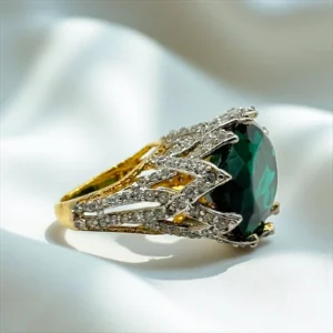 GOLD PLATED EMERALD RING