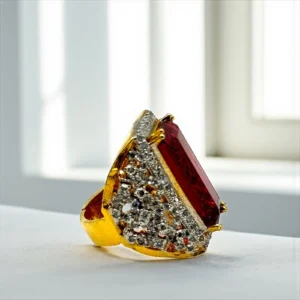 HOT PINK GOLD PLATED RING 1