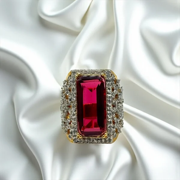 HOT PINK GOLD PLATED RING