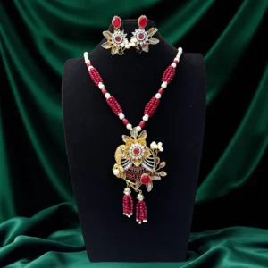 MAROON FLORET MALA SET