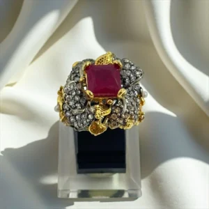 MAROON GOLD PLATED RING 1