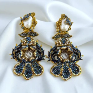 PETAL BLUE EARRINGS..