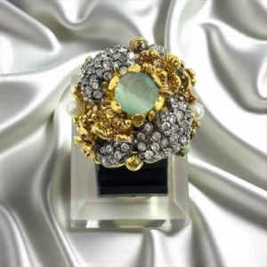 PISTACHIO GOLD PLATED RING