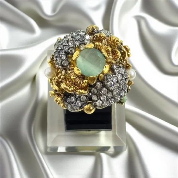 PISTACHIO GOLD PLATED RING