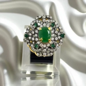 SILVER EMERALD RING