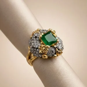 SQUARISH GREEN RING