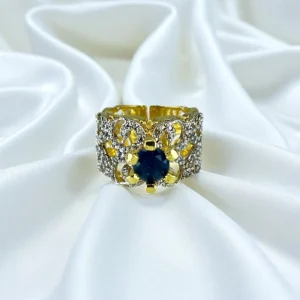 BLUE GOLD PLATED RING