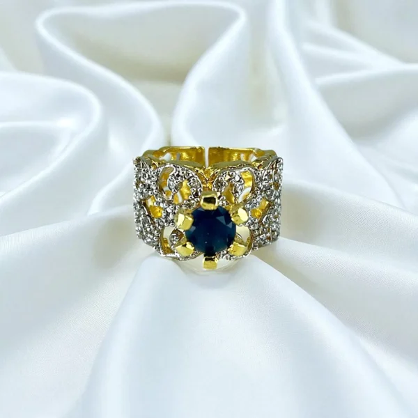 BLUE GOLD PLATED RING