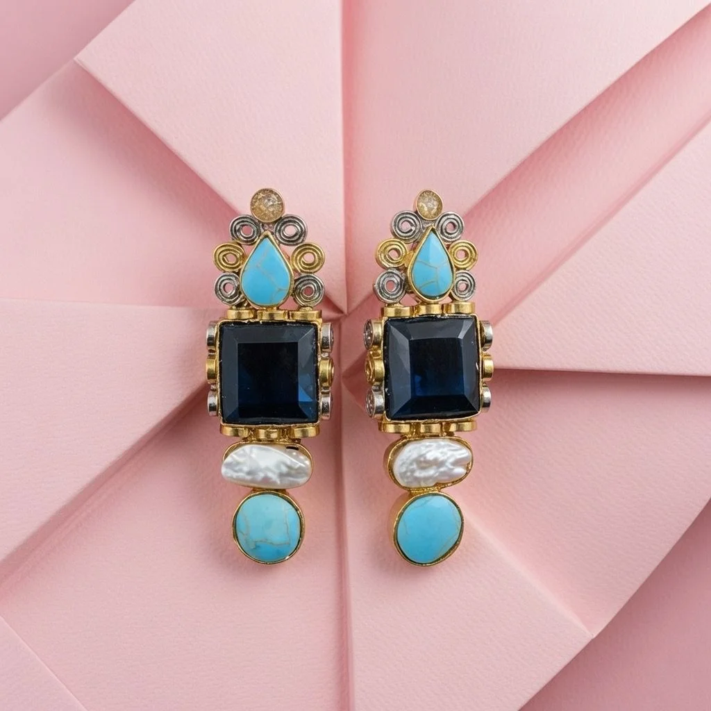 FEROZA BLUE EARRINGS
