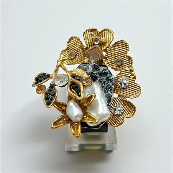 FLORAL BLACK RING 2