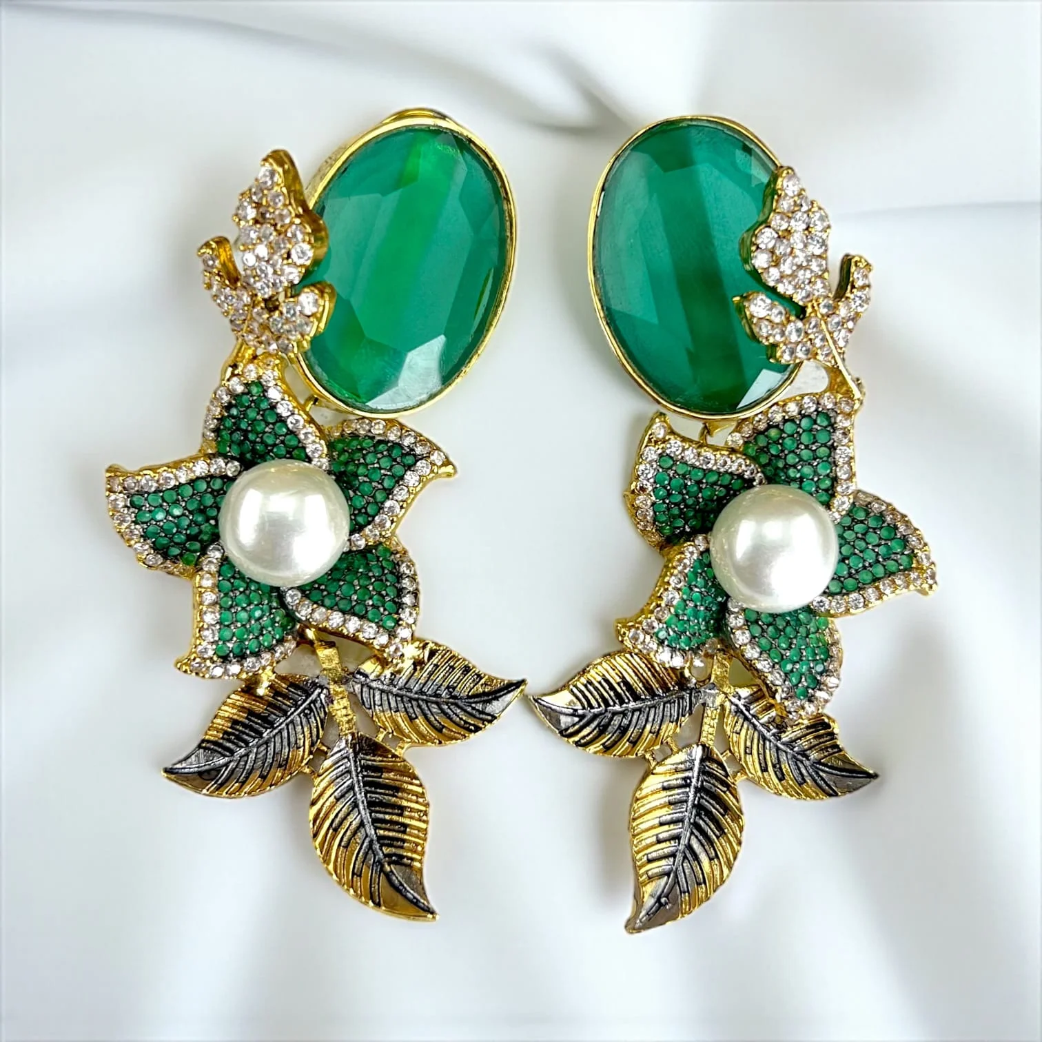 FLORAL JADE EARRINGS