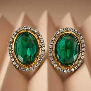 JADE GREEN EAR STUDS