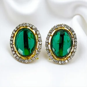 JADE GREEN EAR STUDS
