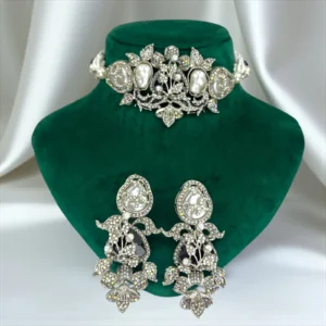 LUXURY SILVER CHOKER SET 2