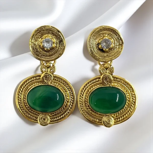 OVAL GREEN STUDS