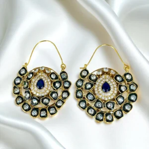 BLUE GOLD PLATED EARRINGS