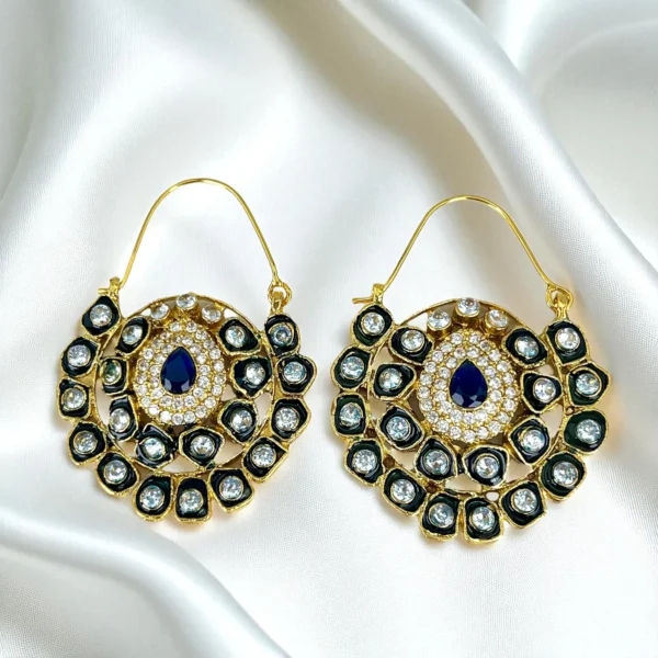 BLUE GOLD PLATED EARRINGS