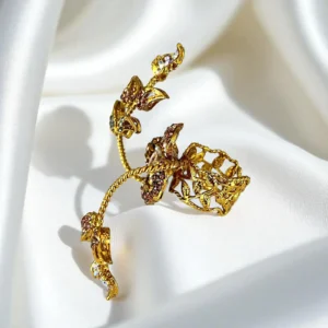BROWN FLORAL RING 1
