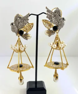 CAGE BLACK EARRINGS