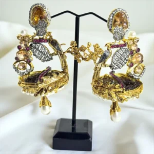 COFFE CHAMPAGNE BIRD EARRINGS