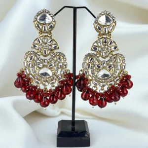 kundan ruby earrings