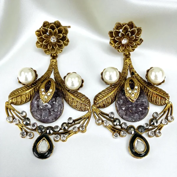 lavender opal earrings