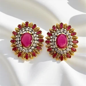 magenta ear studs 1