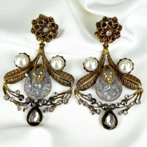 white opal earrings