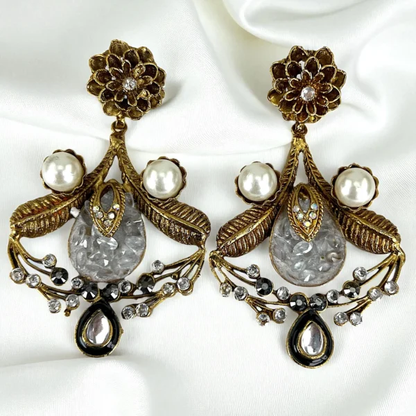 white opal earrings