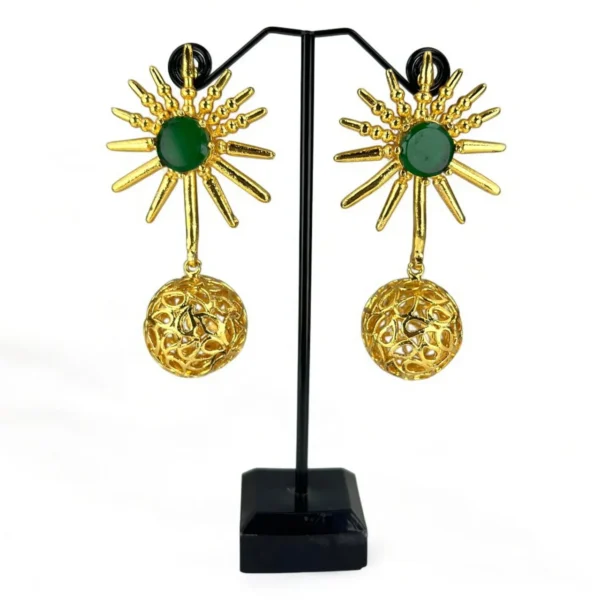 EMERALD GLOBE EARRINGS