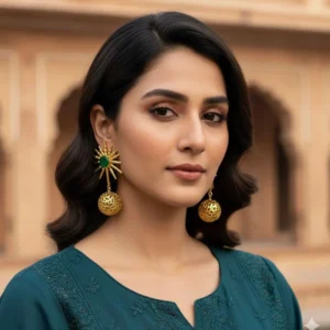 EMERALD GLOBE EARRINGS 1