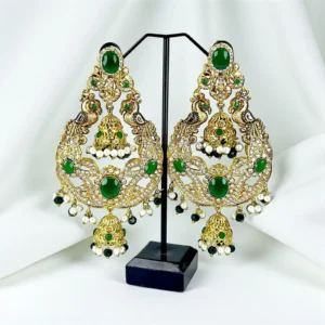 JHUMKI GREEN EARRINGS