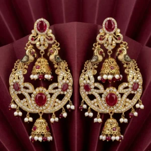JHUMKI RED EARRINGS