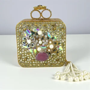 KUNDAN FLORAL CLUTCH