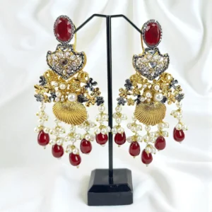 MAROON SHELL EARRINGS