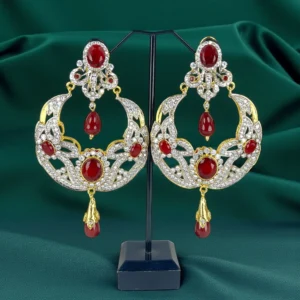 MAROON STONE EARRINGS