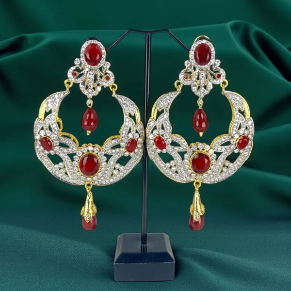 MAROON STONE EARRINGS