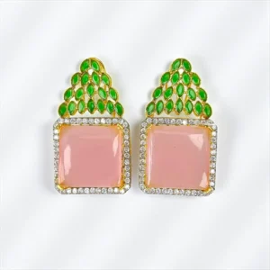 SQUARE PINK STUDS